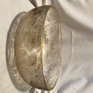 Vintage. 1950s-60s. Golden frosted glass salad / fruit bowl.  Perfect condition